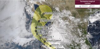 Se forma la Tormenta Tropical “Lorena” Frente a Las Costas de Colima, se Prevén Lluvias en Varios Estados