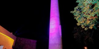 Iluminan de Rosa el Chacuaco Del Antiguo Ingenio de San Rafael, en la Semana Contra el Cáncer de Mama
