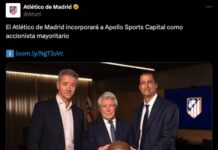 Apollo Sport Capital, Nuevo Accionista Mayoritario Del Atlético de Madrid