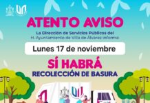 Sí habrá recolección de basura el lunes 17 de noviembre, en Villa de Álvarez