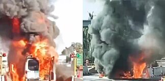 Atienden Autoridades del IMSS Incendio de Ambulancia, Paciente y Acompañante Resultaron Ilesos, Chofer Tuvo Leves Quemaduras