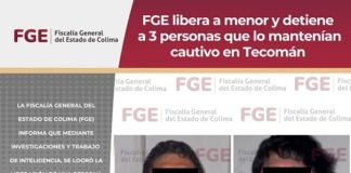 Libera FGE a Menor y Detiene a 3 Personas Que lo Mantenían Cautivo en Tecomán