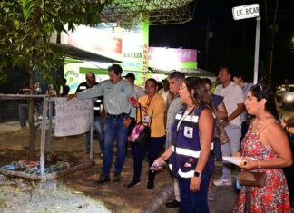 Supervisa Gobierno de Riult Rivera Alumbrado Público en Recorrido Nocturno en La Albarrada Para Garantizar Calles Iluminadas