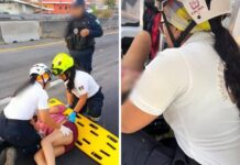 Mujer es Atendida y Trasladada Tras Caer de Puente en Colima; su Estado es Delicado
