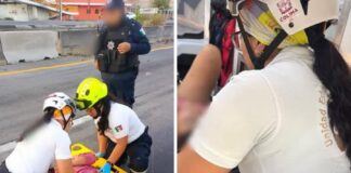 Mujer es Atendida y Trasladada Tras Caer de Puente en Colima; su Estado es Delicado
