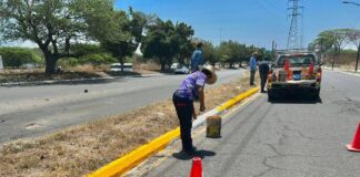 Policía Municipal de Colima Refuerza Señalización Vial en Laterales Del Tercer Anillo Periférico