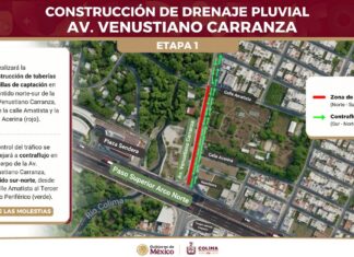 SEIDUM Colima Informa Ajustes a la Circulación en Avenida Venustiano Carranza a Partir de Este Martes