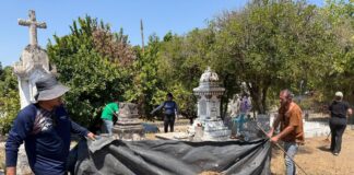 Durante Puente Vacacional, Gobierno de Riult Rivera Realiza Brigadas de Limpieza y Mantenimiento en el Panteón Municipal