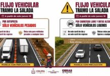Seidum Colima Informa Ajustes a la Circulación en el Tramo ‘La Salada’, a Partir de Este Jueves 18