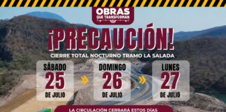 Seidum Colima Informa Cierre Total Nocturno en ‘La Salada’ Este Sábado, Domingo y Lunes