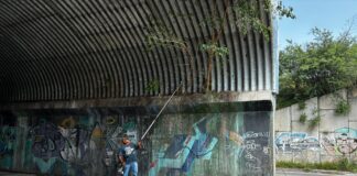 Poda Maleza Ayuntamiento de Colima en el Puente de Ingreso a la Plaza Zentralia